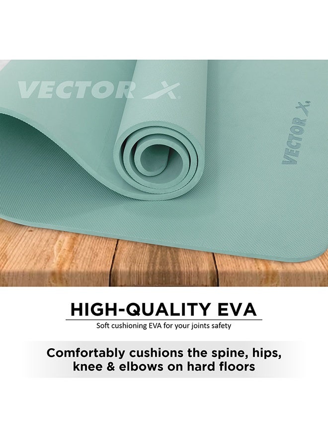 Vector X Yoga Mat – 6mm Anti-Slip Exercise Mat for Men & Women, Gym & Home Workouts, Thick Yoga Mat Green - Image 4